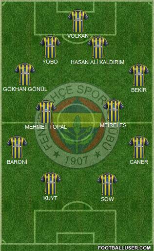 Fenerbahçe SK Formation 2012