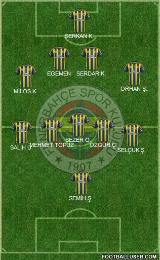 Fenerbahçe SK Formation 2012