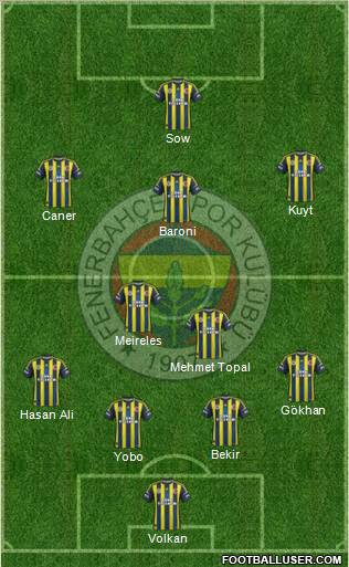 Fenerbahçe SK Formation 2012
