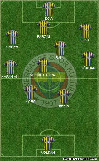 Fenerbahçe SK Formation 2012