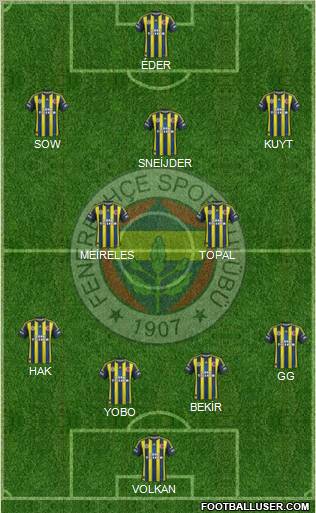 Fenerbahçe SK Formation 2012