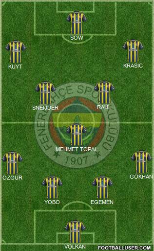 Fenerbahçe SK Formation 2012