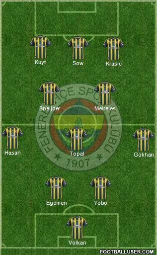 Fenerbahçe SK Formation 2012