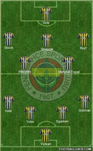 Fenerbahçe SK Formation 2012