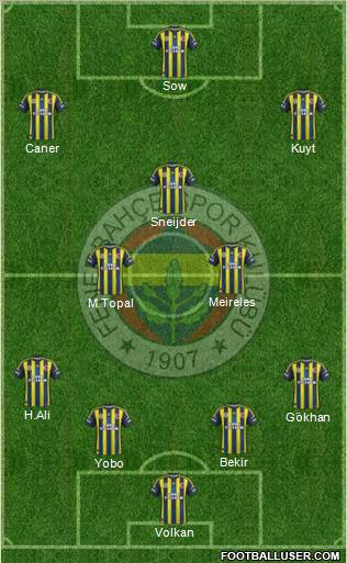 Fenerbahçe SK Formation 2012