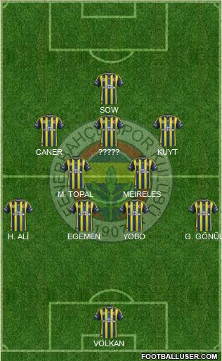 Fenerbahçe SK Formation 2012
