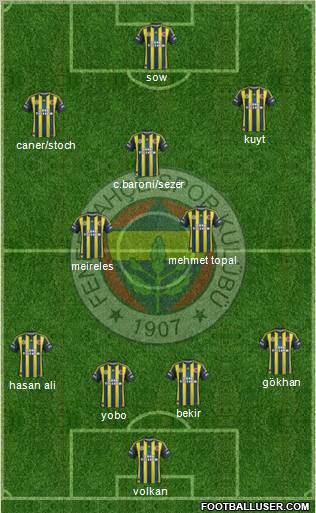 Fenerbahçe SK Formation 2012