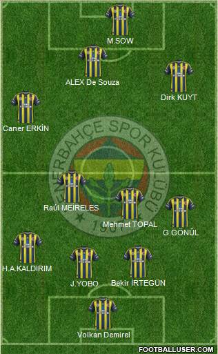Fenerbahçe SK Formation 2012