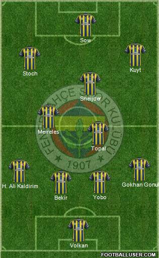 Fenerbahçe SK Formation 2012