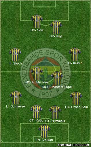 Fenerbahçe SK Formation 2012