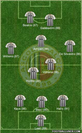 Ascoli 3-5-2 football formation