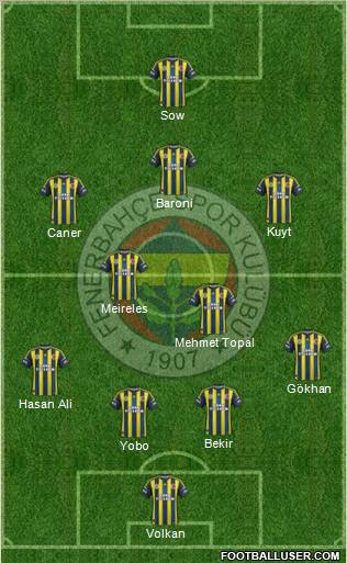 Fenerbahçe SK Formation 2012