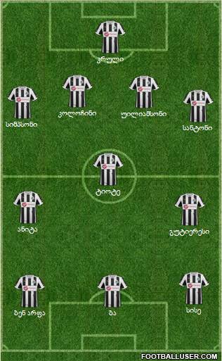 Newcastle United Formation 2012