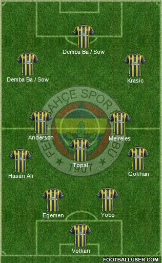 Fenerbahçe SK Formation 2012