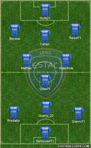 Esperance Sportive Troyes Aube Champagne football formation