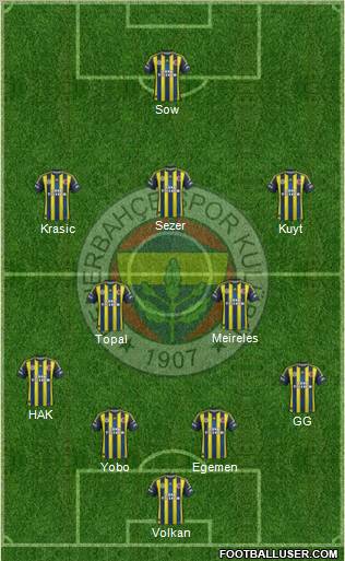 Fenerbahçe SK Formation 2012