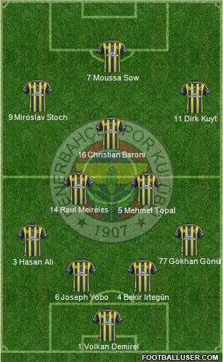 Fenerbahçe SK Formation 2012