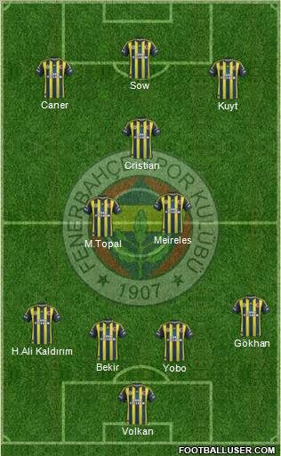 Fenerbahçe SK Formation 2012