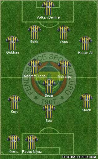 Fenerbahçe SK Formation 2012