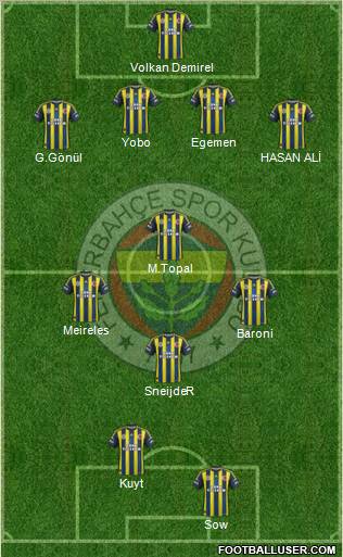Fenerbahçe SK Formation 2012