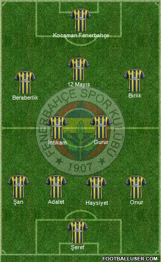 Fenerbahçe SK Formation 2012