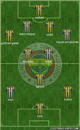 Fenerbahçe SK Formation 2012
