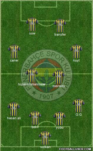 Fenerbahçe SK Formation 2012