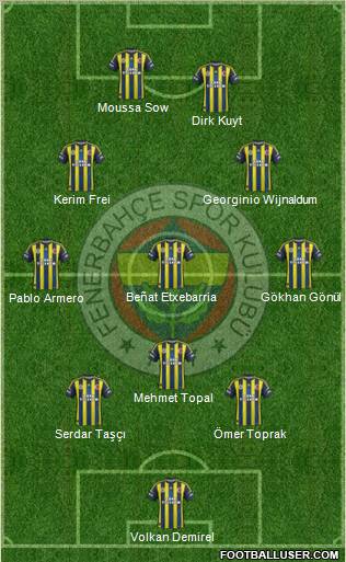 Fenerbahçe SK Formation 2012