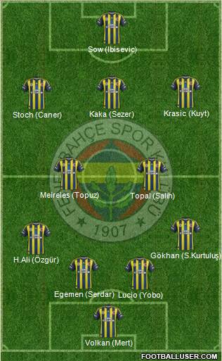 Fenerbahçe SK Formation 2012