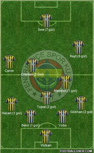 Fenerbahçe SK Formation 2012