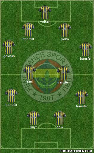 Fenerbahçe SK Formation 2012