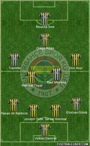 Fenerbahçe SK Formation 2012