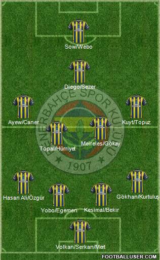 Fenerbahçe SK Formation 2012