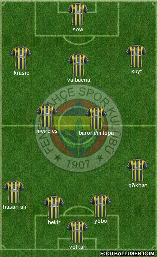Fenerbahçe SK Formation 2012