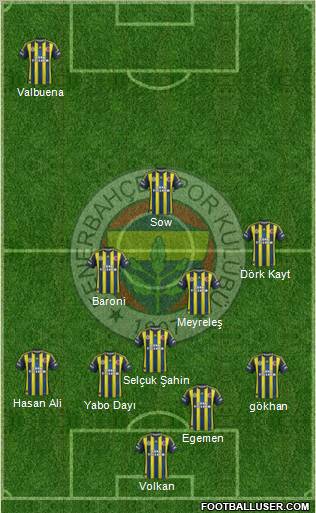 Fenerbahçe SK Formation 2012