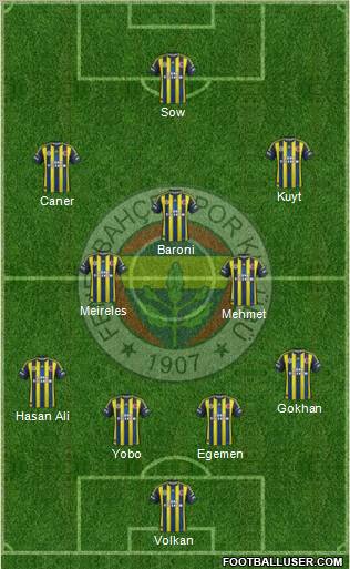 Fenerbahçe SK Formation 2012
