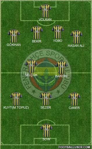 Fenerbahçe SK Formation 2012