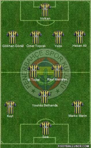 Fenerbahçe SK Formation 2012