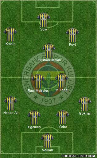 Fenerbahçe SK Formation 2012