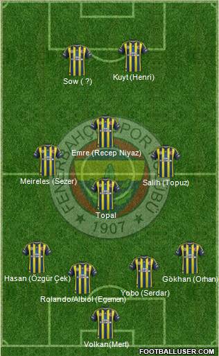 Fenerbahçe SK Formation 2012