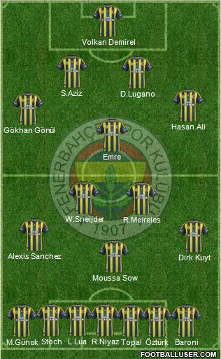 Fenerbahçe SK Formation 2012