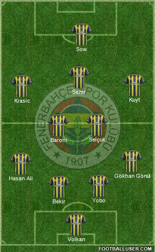 Fenerbahçe SK Formation 2012