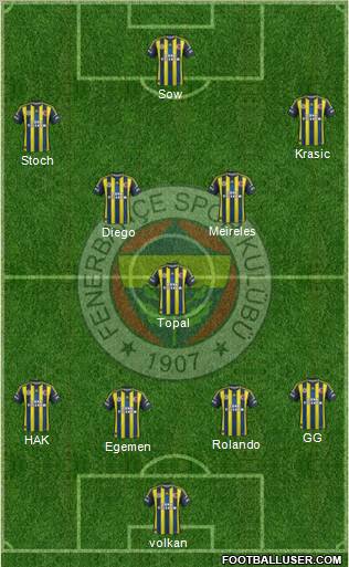 Fenerbahçe SK Formation 2012