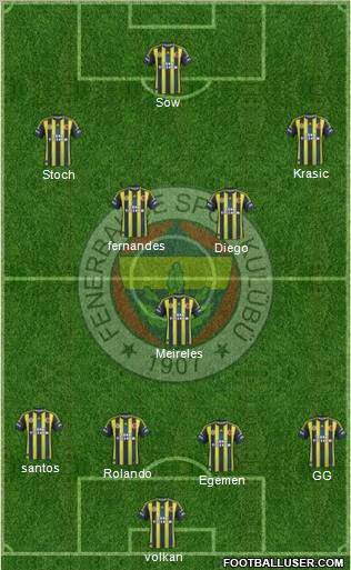 Fenerbahçe SK Formation 2012