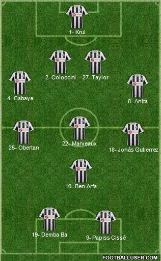 Newcastle United Formation 2012