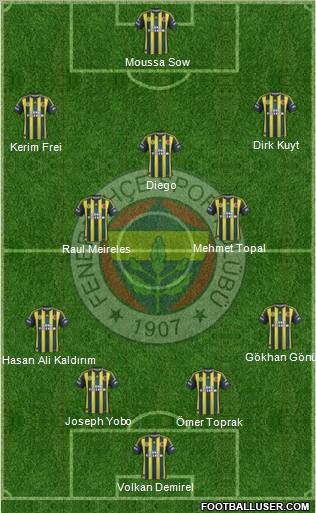 Fenerbahçe SK Formation 2012