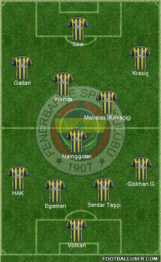 Fenerbahçe SK Formation 2012