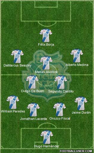 Club Puebla de la Franja 4-5-1 football formation