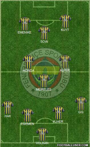 Fenerbahçe SK Formation 2012