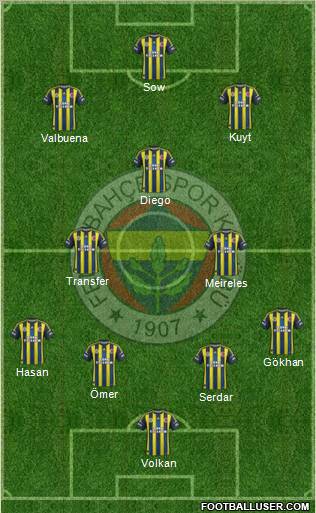 Fenerbahçe SK Formation 2012